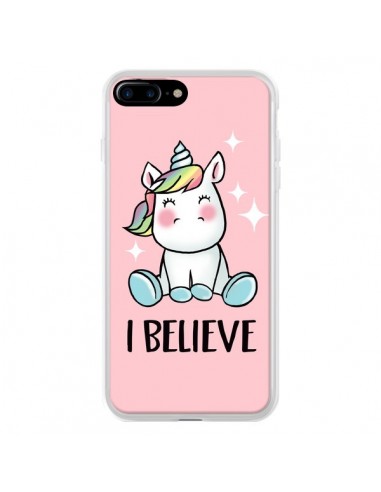 Coque iPhone 7 Plus et 8 Plus Licorne I Believe - Maryline Cazenave