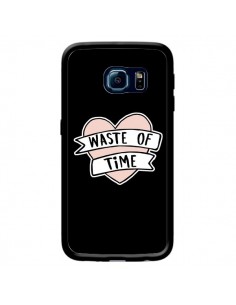 Coque Waste of Time Coeur pour Samsung Galaxy S6 Edge -...