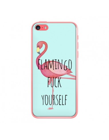 Coque iPhone 5C Flamingo Fuck Yourself - Maryline Cazenave