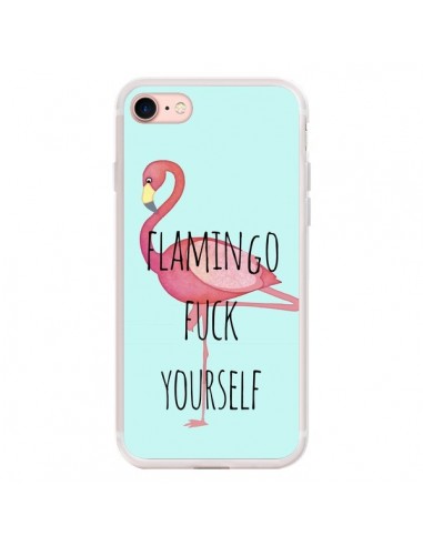 Coque iPhone 7/8 et SE 2020 Flamingo Fuck Yourself - Maryline Cazenave