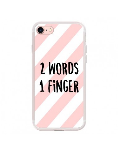 Coque iPhone 7/8 et SE 2020 2 Words 1 Finger - Maryline Cazenave