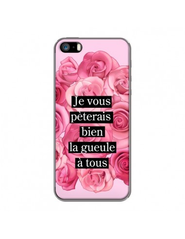 Coque iPhone 5/5S et SE Je vous pèterais Fleurs - Maryline Cazenave