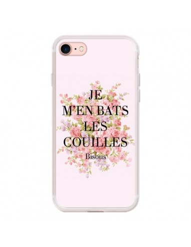 Coque iPhone 7/8 et SE 2020 Je m'en bats les couilles Bisous - Maryline Cazenave