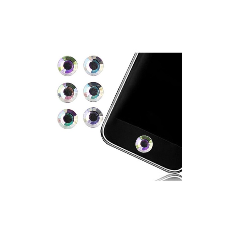Sticker Bouton Home Diamant Blanc pour iPhone, iPad, iTouch, iPod