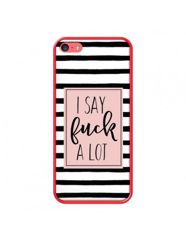 Coque iPhone 5C Say Fuck A Lot Bandes - Maryline Cazenave