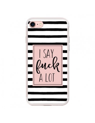 Coque iPhone 7/8 et SE 2020 Say Fuck A Lot Bandes - Maryline Cazenave