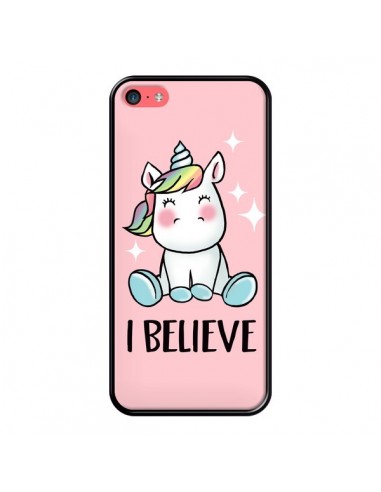 Coque iPhone 5C Licorne I Believe - Maryline Cazenave