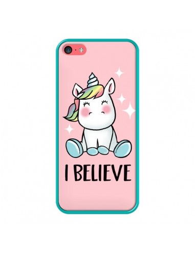 Coque iPhone 5C Licorne I Believe - Maryline Cazenave