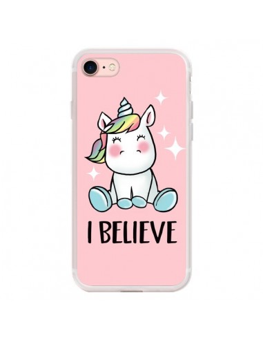 Coque iPhone 7/8 et SE 2020 Licorne I Believe - Maryline Cazenave
