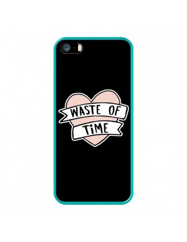 Coque iPhone 5/5S et SE Waste of Time Coeur - Maryline Cazenave