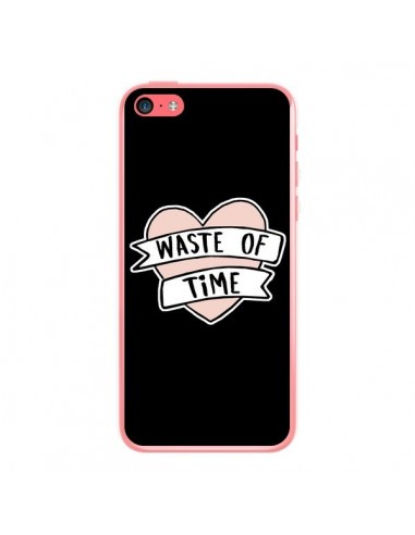 Coque iPhone 5C Waste of Time Coeur - Maryline Cazenave