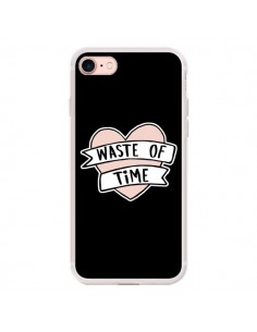 Coque iPhone 7/8 et SE 2020 Waste of Time Coeur -...
