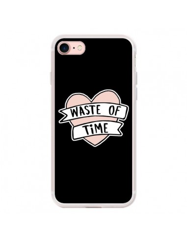 Coque iPhone 7/8 et SE 2020 Waste of Time Coeur - Maryline Cazenave