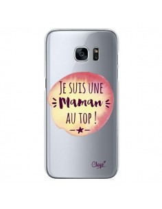 Coque Je suis une Maman au Top Orange Transparente pour...