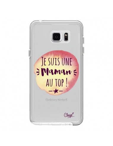 Coque Je suis une Maman au Top Orange Transparente pour Samsung Galaxy Note 5 - Chapo