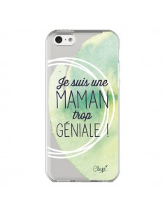 Coque iPhone 5C Je suis une Maman trop Géniale Vert...
