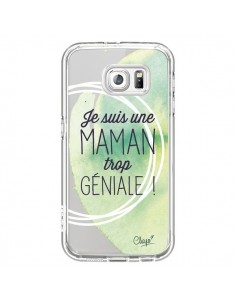 Coque Je suis une Maman trop Géniale Vert Transparente...