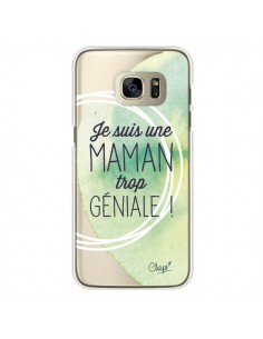 Coque Je suis une Maman trop Géniale Vert Transparente...