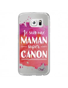 Coque Je suis une Maman super Canon Rose Transparente...