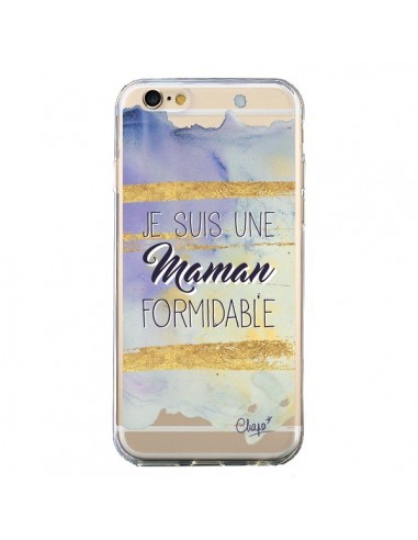 Coque iPhone 6 et 6S Je suis une Maman Formidable Violet Transparente - Chapo