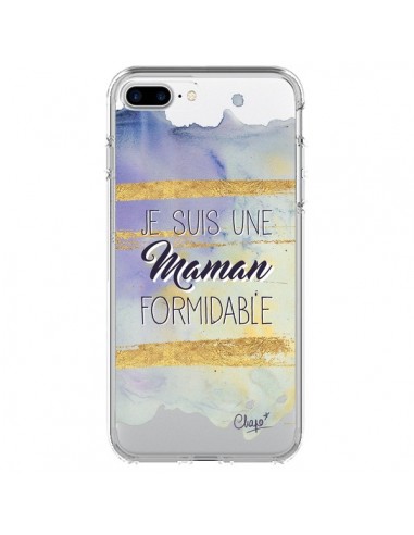 Coque iPhone 7 Plus et 8 Plus Je suis une Maman Formidable Violet Transparente - Chapo