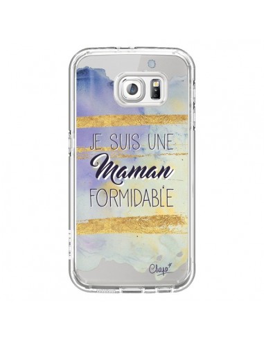 Coque Je suis une Maman Formidable Violet Transparente pour Samsung Galaxy S6 - Chapo