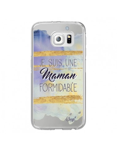 Coque Je suis une Maman Formidable Violet Transparente pour Samsung Galaxy S6 Edge - Chapo