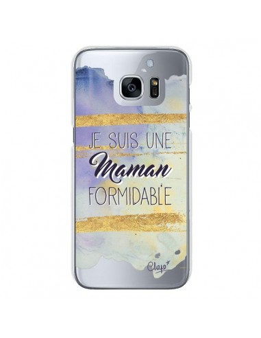 Coque Je suis une Maman Formidable Violet Transparente pour Samsung Galaxy S7 - Chapo