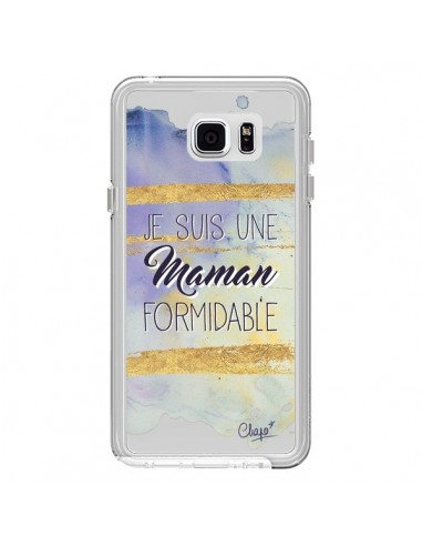 Coque Je suis une Maman Formidable Violet Transparente pour Samsung Galaxy Note 5 - Chapo