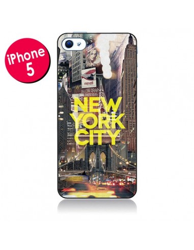 Coque New York City Jaune pour iPhone 5 - Javier Martinez