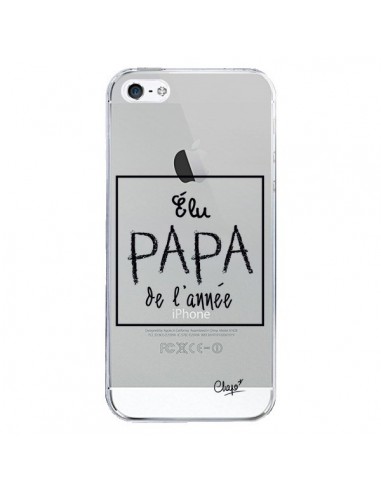 Coque iPhone 5/5S et SE Elu Papa de l'Année Transparente - Chapo