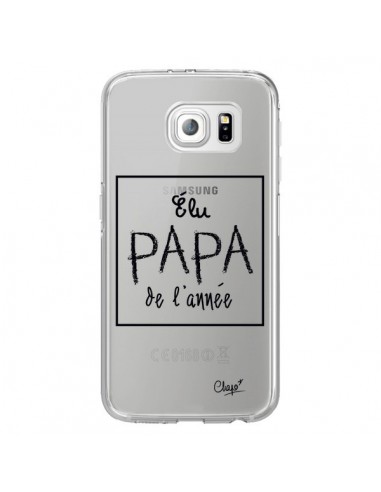 Coque Elu Papa de l'Année Transparente pour Samsung Galaxy S6 Edge - Chapo