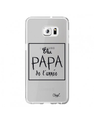 Coque Elu Papa de l'Année Transparente pour Samsung Galaxy S6 Edge Plus - Chapo