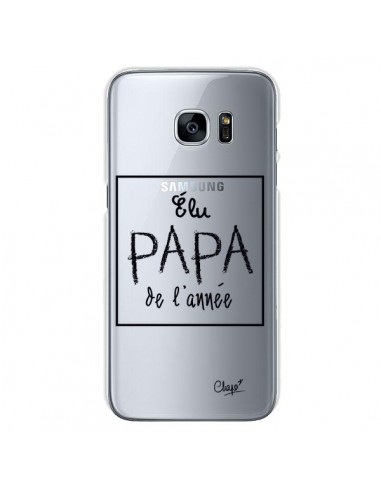 Coque Elu Papa de l'Année Transparente pour Samsung Galaxy S7 - Chapo