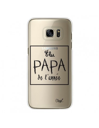 Coque Elu Papa de l'Année Transparente pour Samsung Galaxy S7 Edge - Chapo