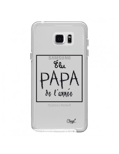 Coque Elu Papa de l'Année Transparente pour Samsung Galaxy Note 5 - Chapo