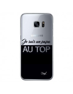 Coque Je suis un Papa au Top Transparente pour Samsung...
