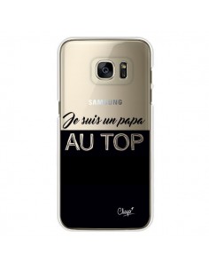 Coque Je suis un Papa au Top Transparente pour Samsung...