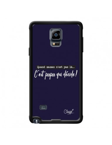 Coque C'est Papa qui Décide Bleu Marine pour Samsung Galaxy Note 4 - Chapo