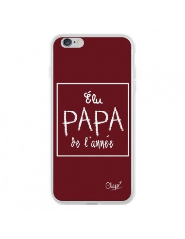 Coque iPhone 6 Plus et 6S Plus Elu Papa de l'Année Rouge Bordeaux - Chapo