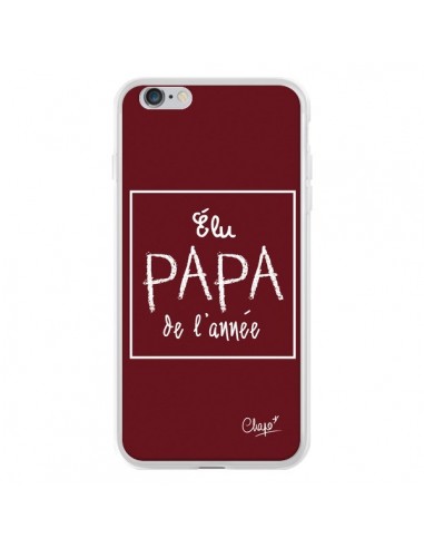 Coque iPhone 6 Plus et 6S Plus Elu Papa de l'Année Rouge Bordeaux - Chapo