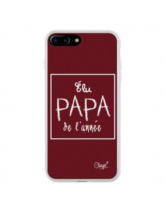 Coque iPhone 7 Plus et 8 Plus Elu Papa de l'Année Rouge...