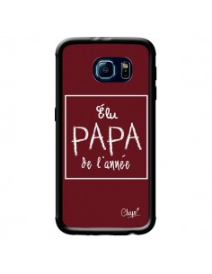 Coque Elu Papa de l'Année Rouge Bordeaux pour Samsung...