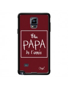 Coque Elu Papa de l'Année Rouge Bordeaux pour Samsung...