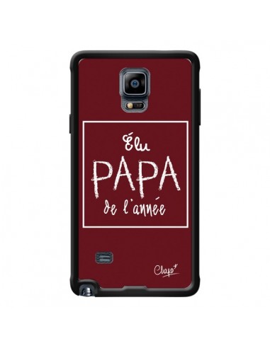 Coque Elu Papa de l'Année Rouge Bordeaux pour Samsung Galaxy Note 4 - Chapo
