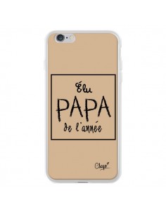 Coque iPhone 6 Plus et 6S Plus Elu Papa de l'Année Beige...