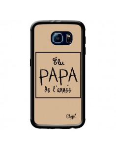 Coque Elu Papa de l'Année Beige pour Samsung Galaxy S6 -...