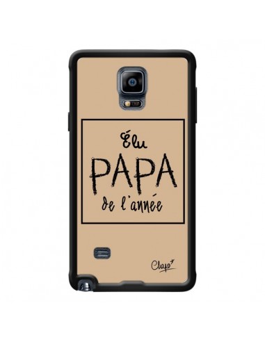 Coque Elu Papa de l'Année Beige pour Samsung Galaxy Note 4 - Chapo