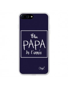 Coque iPhone 7 Plus et 8 Plus Elu Papa de l'Année Bleu...