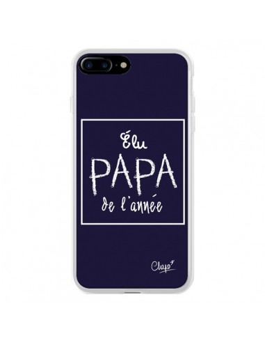 Coque iPhone 7 Plus et 8 Plus Elu Papa de l'Année Bleu Marine - Chapo